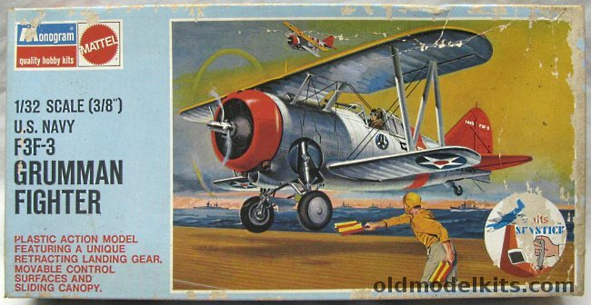 Monogram 1/32 F3F-3 Grumman Navy Fighter - (F3F3) Blue Box Issue, 6851 plastic model kit